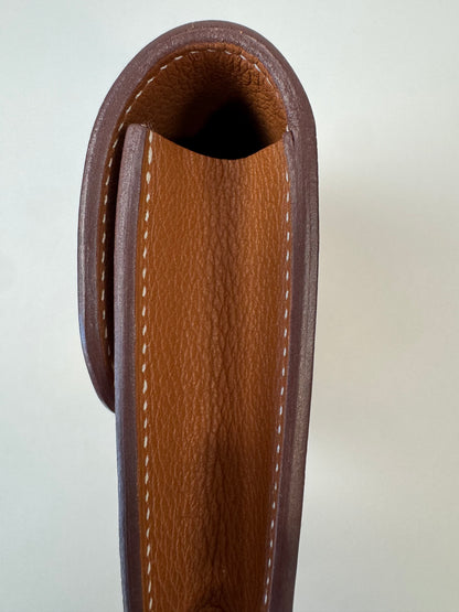 Hermès Constance Slim Belt Wallet — Gold Leather with Gold Hardware