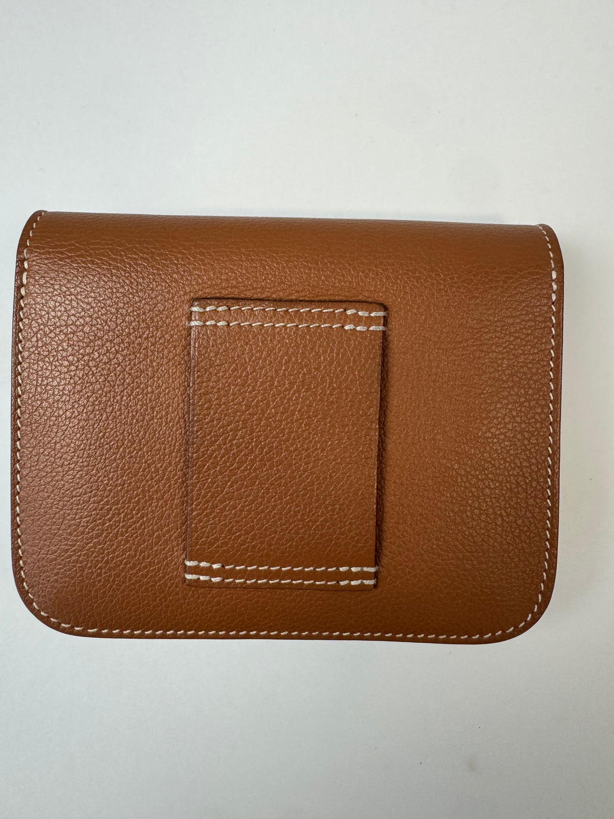 Hermès Constance Slim Belt Wallet — Gold Leather with Gold Hardware