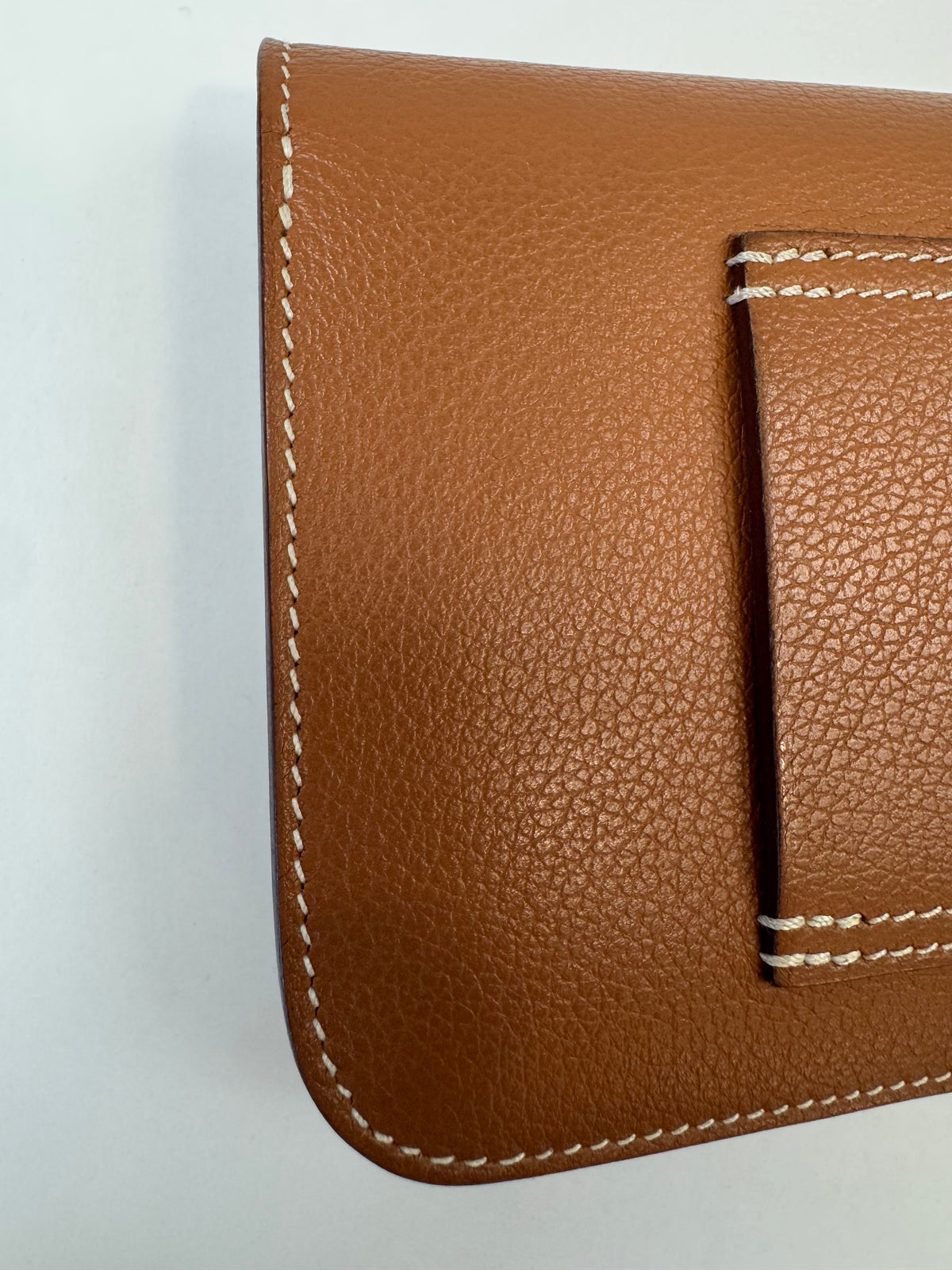 Hermès Constance Slim Belt Wallet — Gold Leather with Gold Hardware