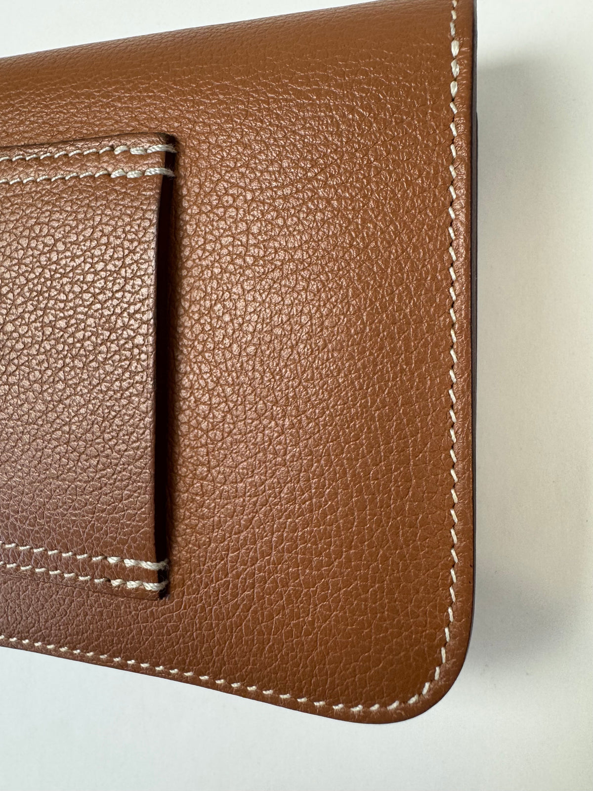 Hermès Constance Slim Belt Wallet — Gold Leather with Gold Hardware