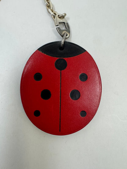 Hermès Lucky Ladybug Leather & Sterling Silver Bag Charm / Key Ring
