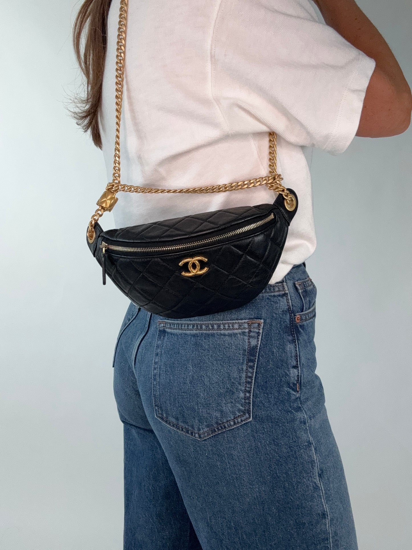 Chanel Waist Bag Sweetheart -Black