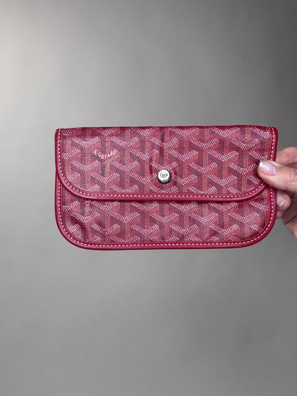 Goyard Red Chevron Canvas St Louis Pouch