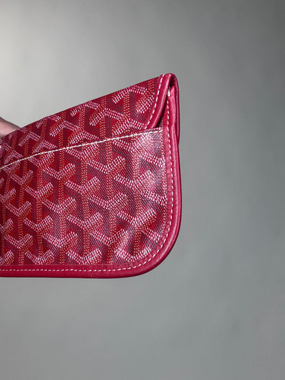 Goyard Red Chevron Canvas St Louis Pouch