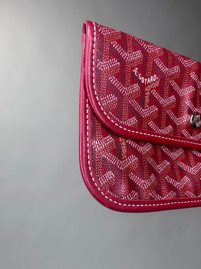 Goyard Red Chevron Canvas St Louis Pouch