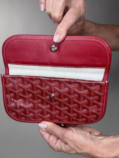 Goyard Red Chevron Canvas St Louis Pouch