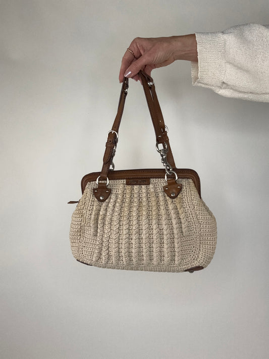 Miu Miu Rare Crochet Knit Vintage Shoulder Bag