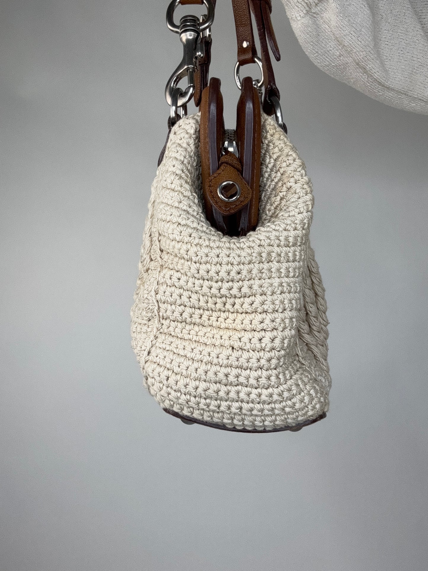 Miu Miu Rare Crochet Knit Vintage Shoulder Bag