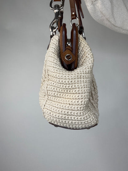 Miu Miu Rare Crochet Knit Vintage Shoulder Bag