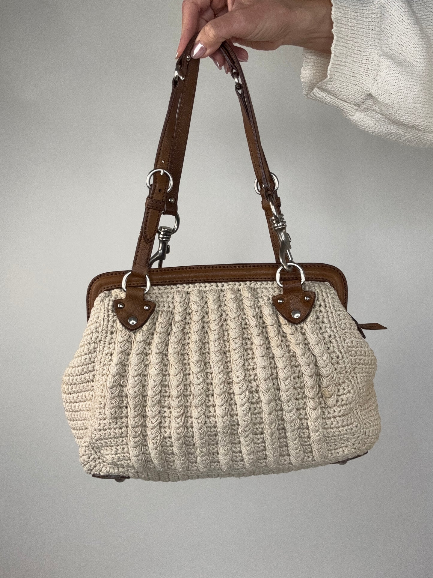 Miu Miu Rare Crochet Knit Vintage Shoulder Bag