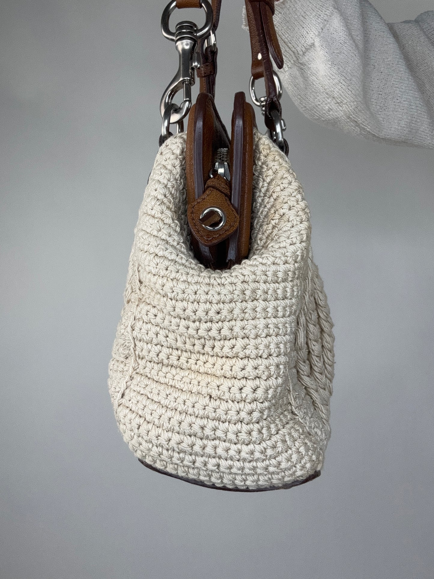 Miu Miu Rare Crochet Knit Vintage Shoulder Bag