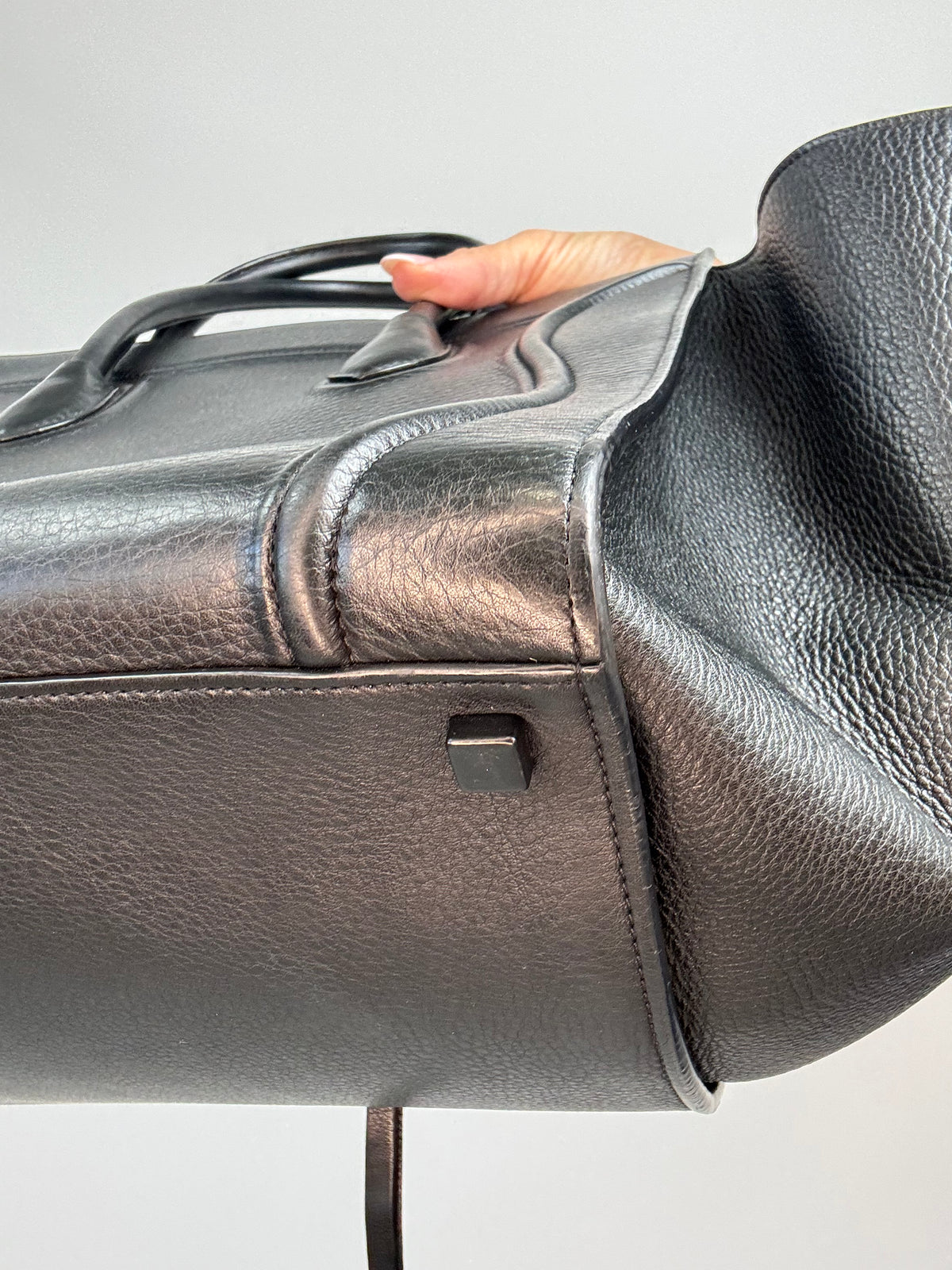 Celine Medium Phantom Luggage Tote — Black Grained Calfskin