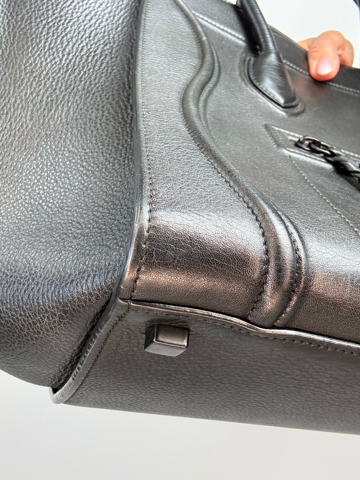 Celine Medium Phantom Luggage Tote — Black Grained Calfskin