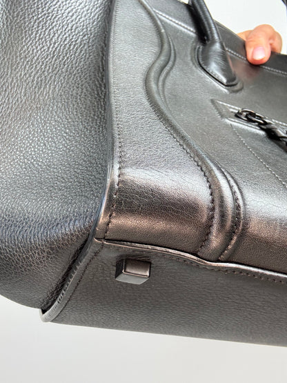 Celine Medium Phantom Luggage Tote — Black Grained Calfskin
