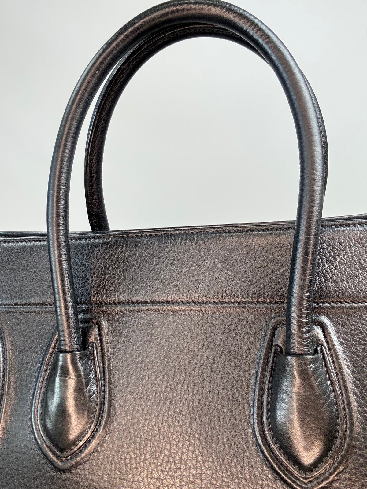 Celine Medium Phantom Luggage Tote — Black Grained Calfskin