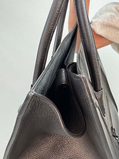 Celine Medium Phantom Luggage Tote — Black Grained Calfskin