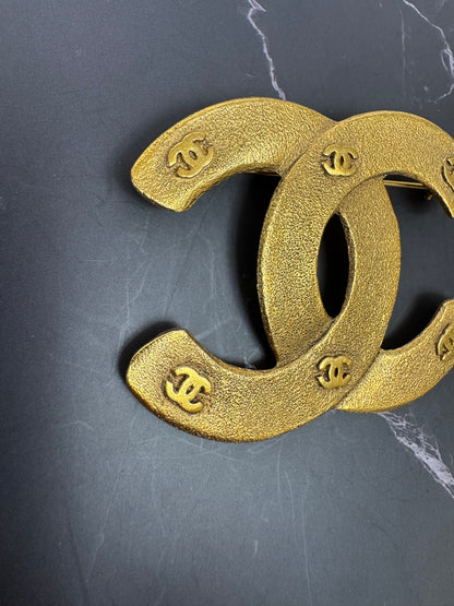 Chanel Vintage Large CC 1992 Brooch