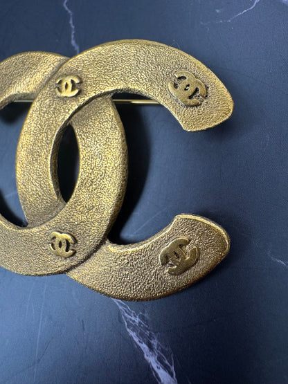 Chanel Vintage Large CC 1992 Brooch