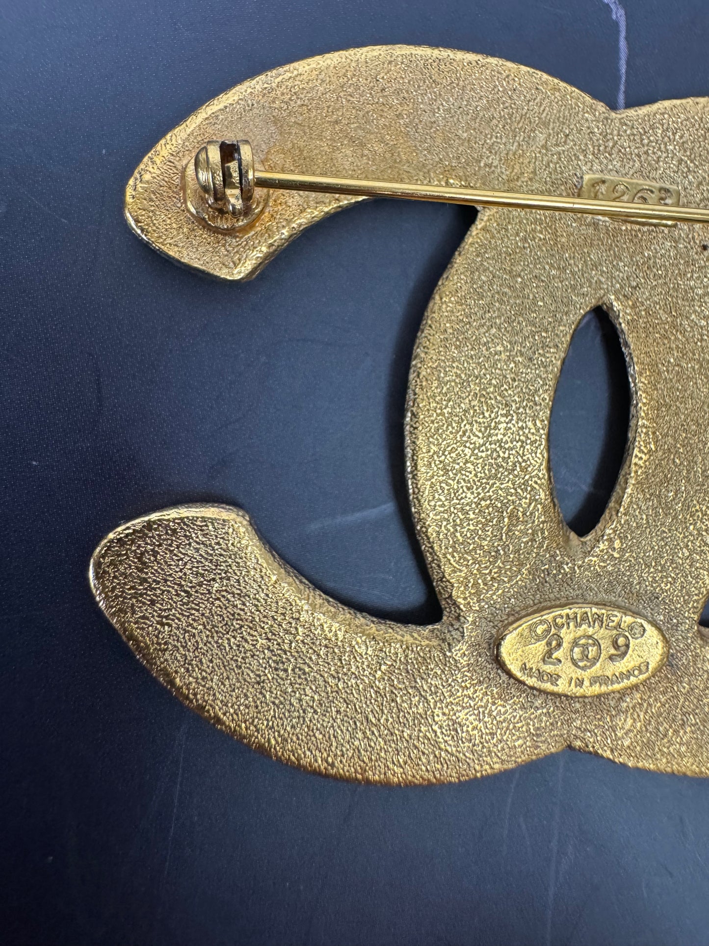 Chanel Vintage Large CC 1992 Brooch
