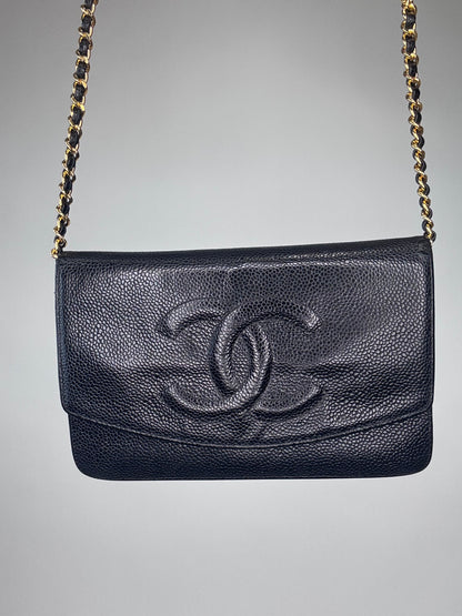 Chanel Caviar COCO Mark Wallet On Chain