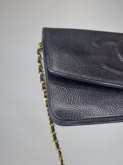 Chanel Caviar COCO Mark Wallet On Chain