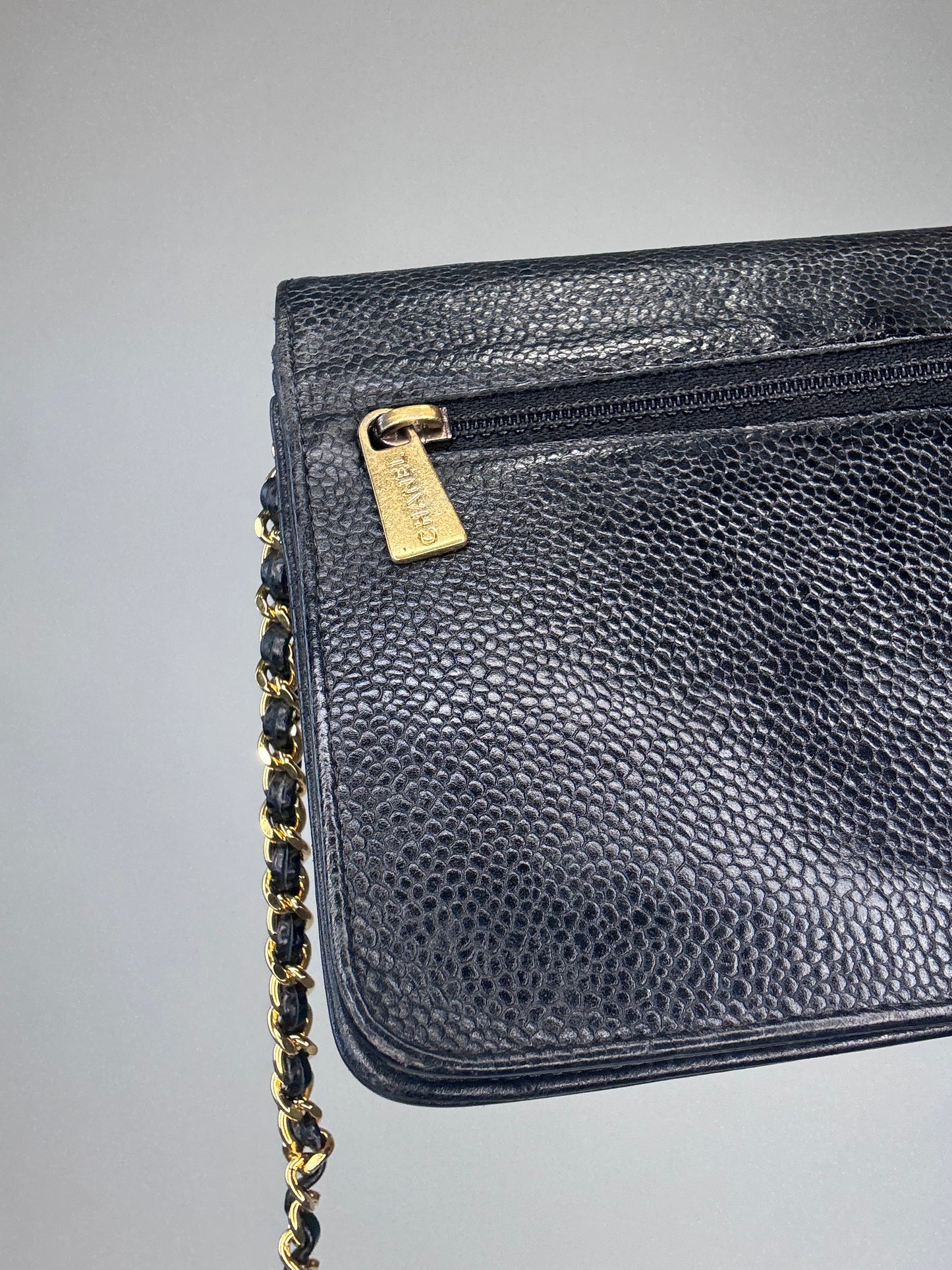 Chanel Caviar COCO Mark Wallet On Chain
