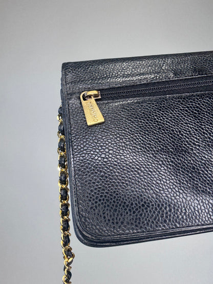 Chanel Caviar COCO Mark Wallet On Chain