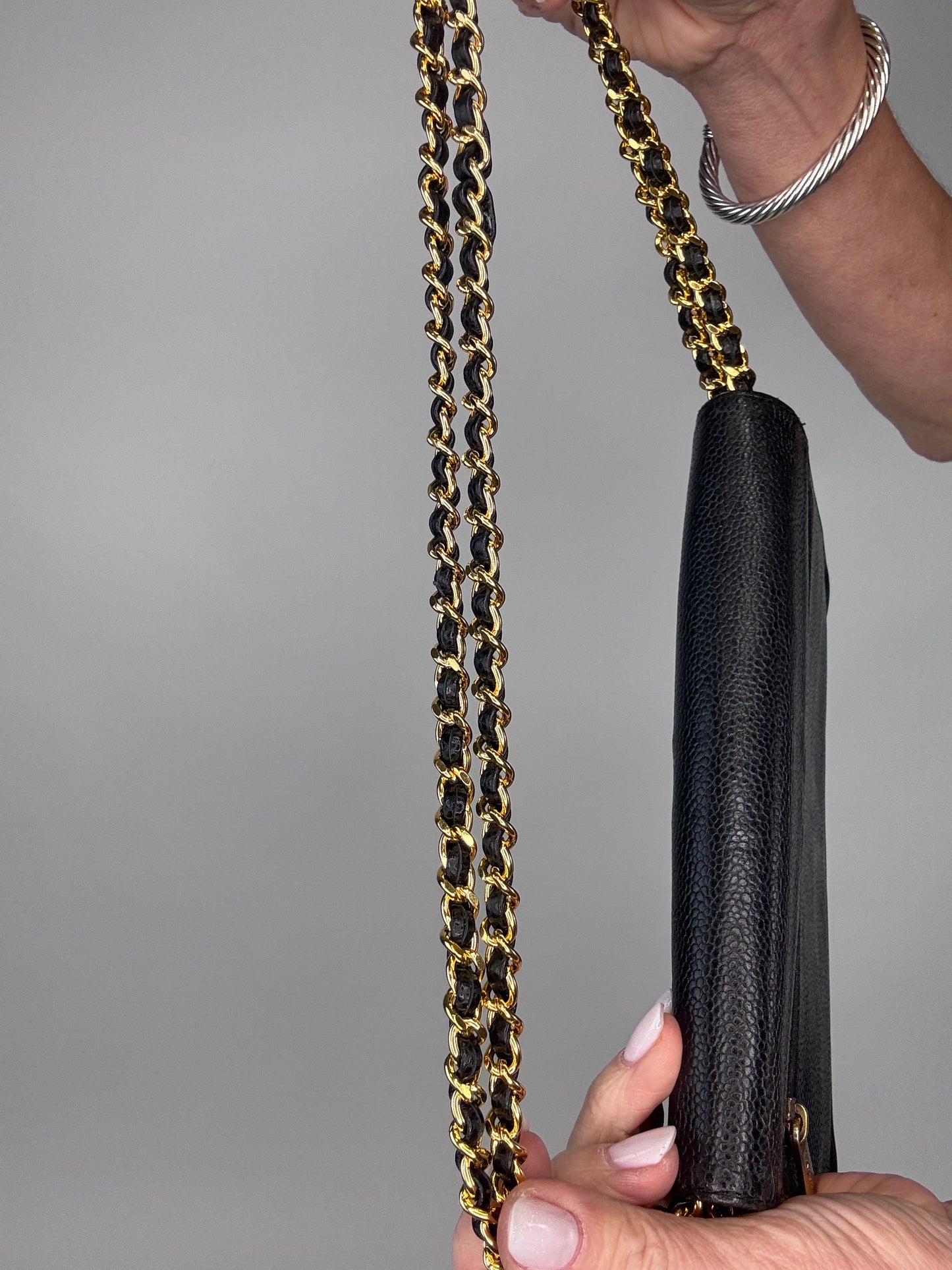 Chanel Caviar COCO Mark Wallet On Chain