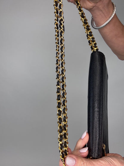 Chanel Caviar COCO Mark Wallet On Chain