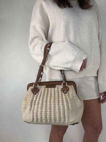 Miu Miu Rare Crochet Knit Vintage Shoulder Bag