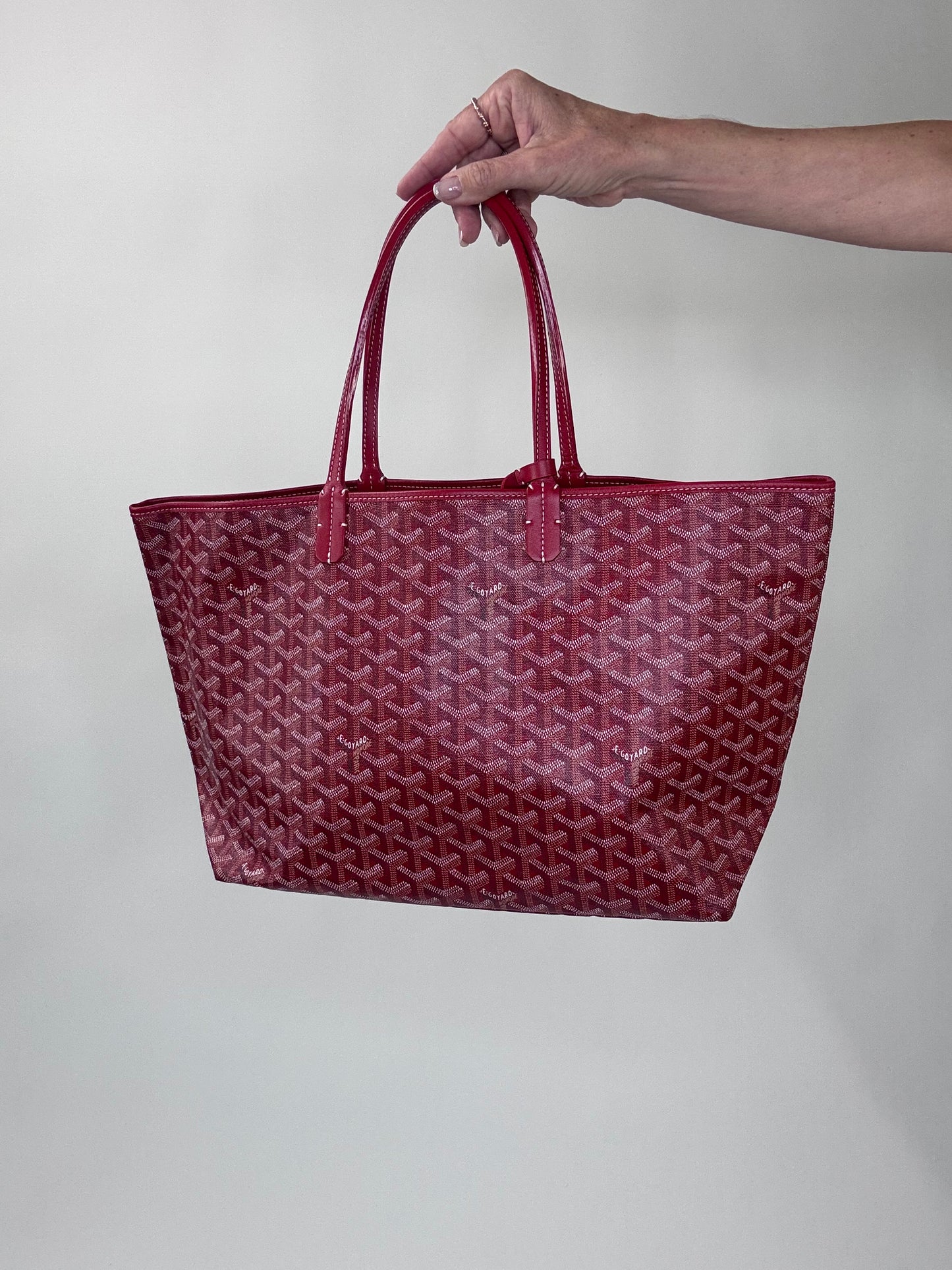 Goyard Goyardine St Louis PM Deep Red With Pouch