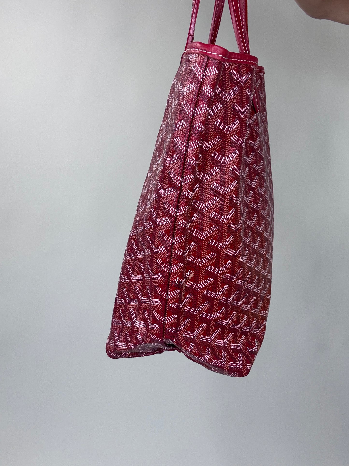 Goyard Goyardine St Louis PM Deep Red With Pouch