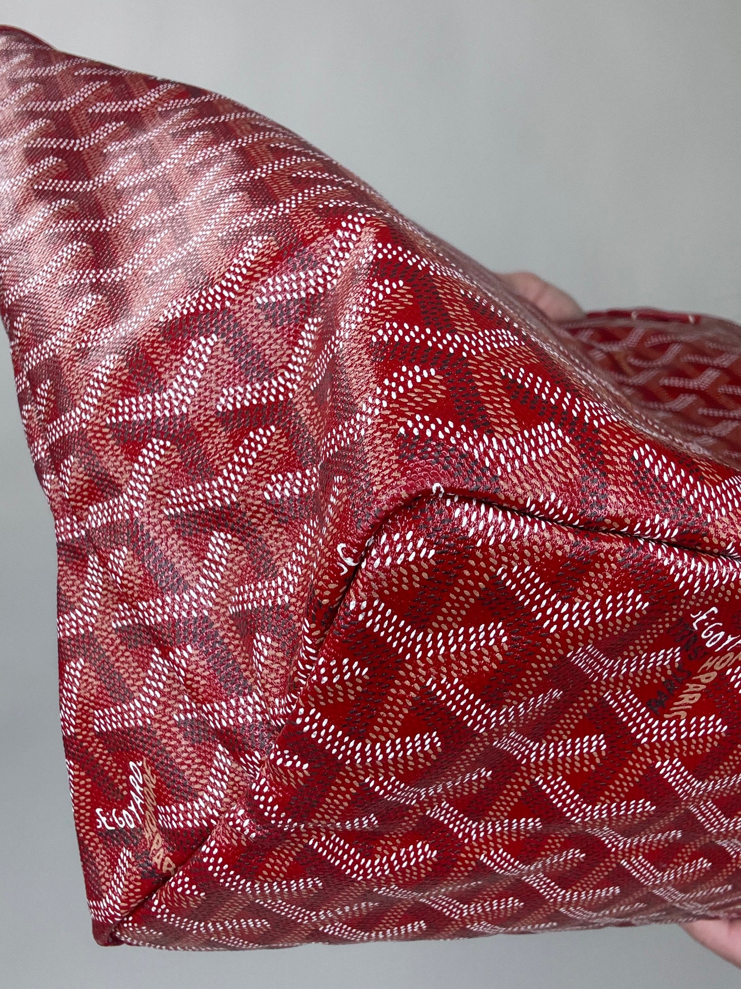 Goyard Goyardine St Louis PM Deep Red With Pouch