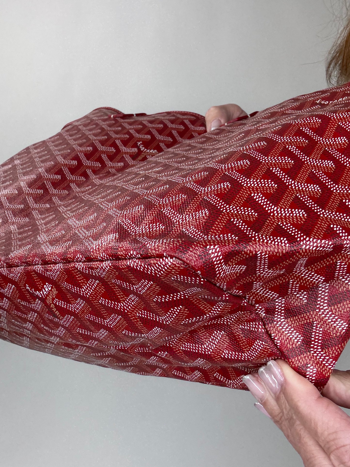Goyard Goyardine St Louis PM Deep Red With Pouch