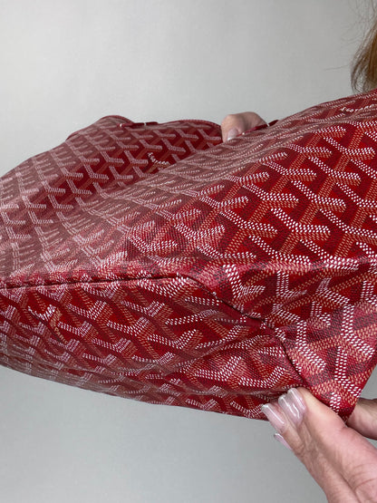 Goyard Goyardine St Louis PM Deep Red With Pouch