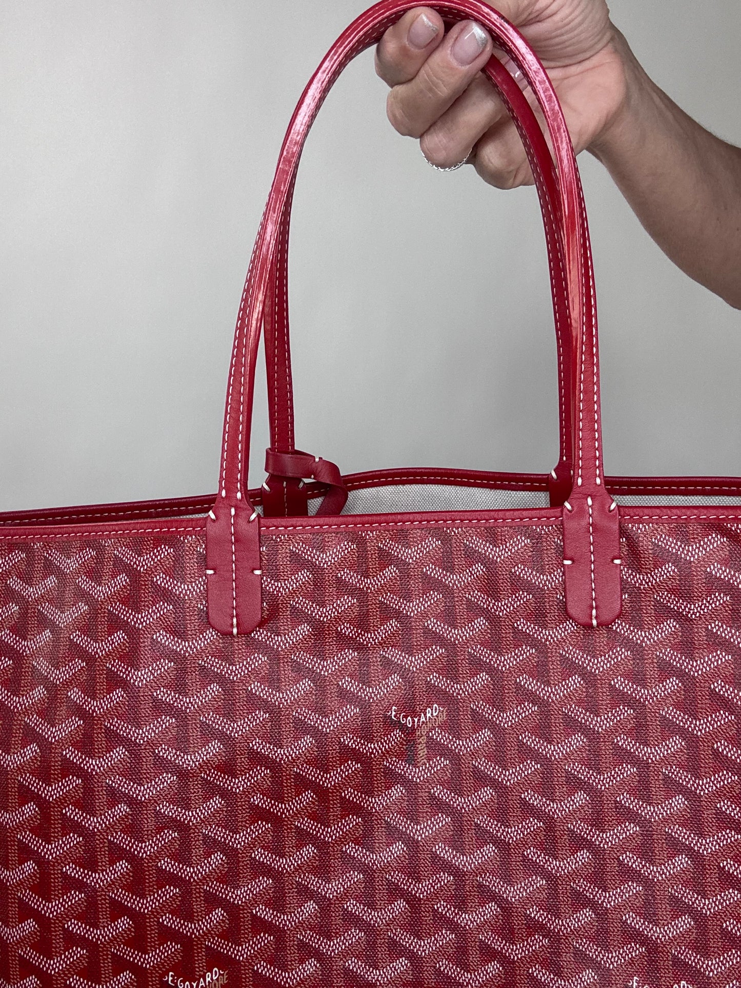 Goyard Goyardine St Louis PM Deep Red With Pouch