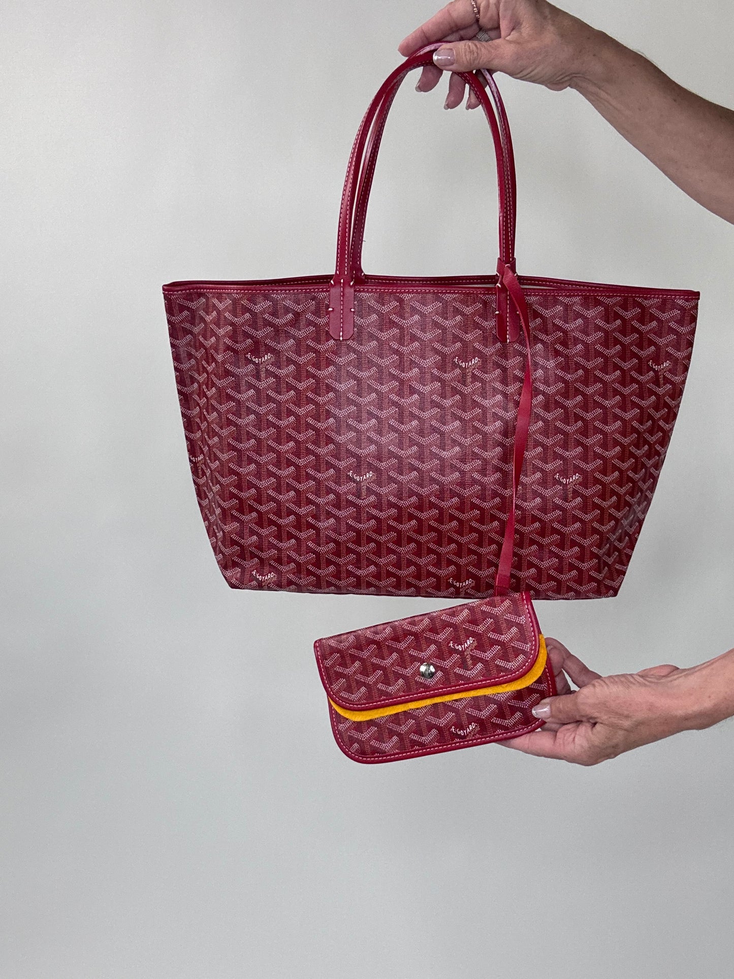 Goyard Goyardine St Louis PM Deep Red With Pouch
