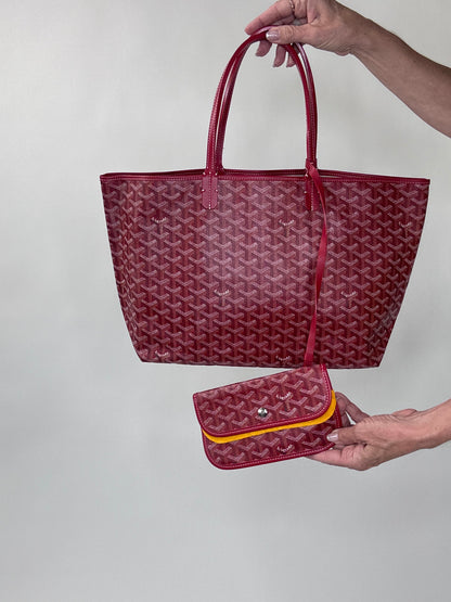 Goyard Goyardine St Louis PM Deep Red With Pouch