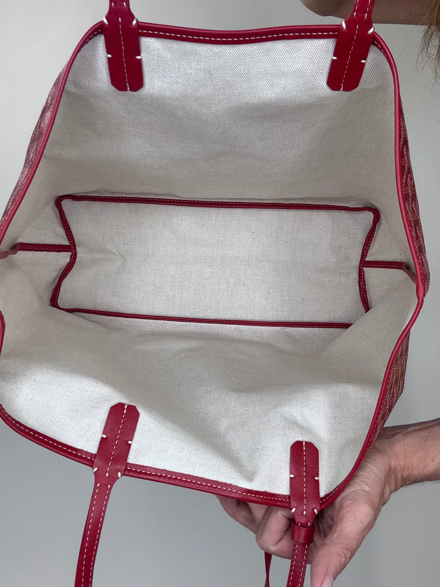 Goyard Goyardine St Louis PM Deep Red With Pouch