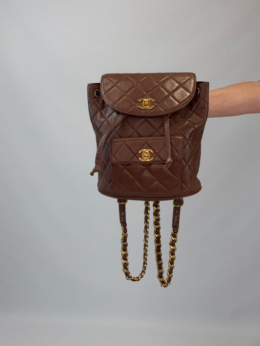 Chanel Vintage CC Duma Backpack -Brown