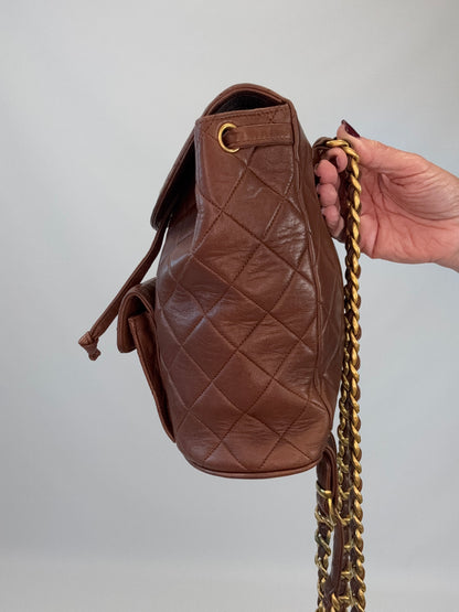 Chanel Vintage CC Duma Backpack -Brown