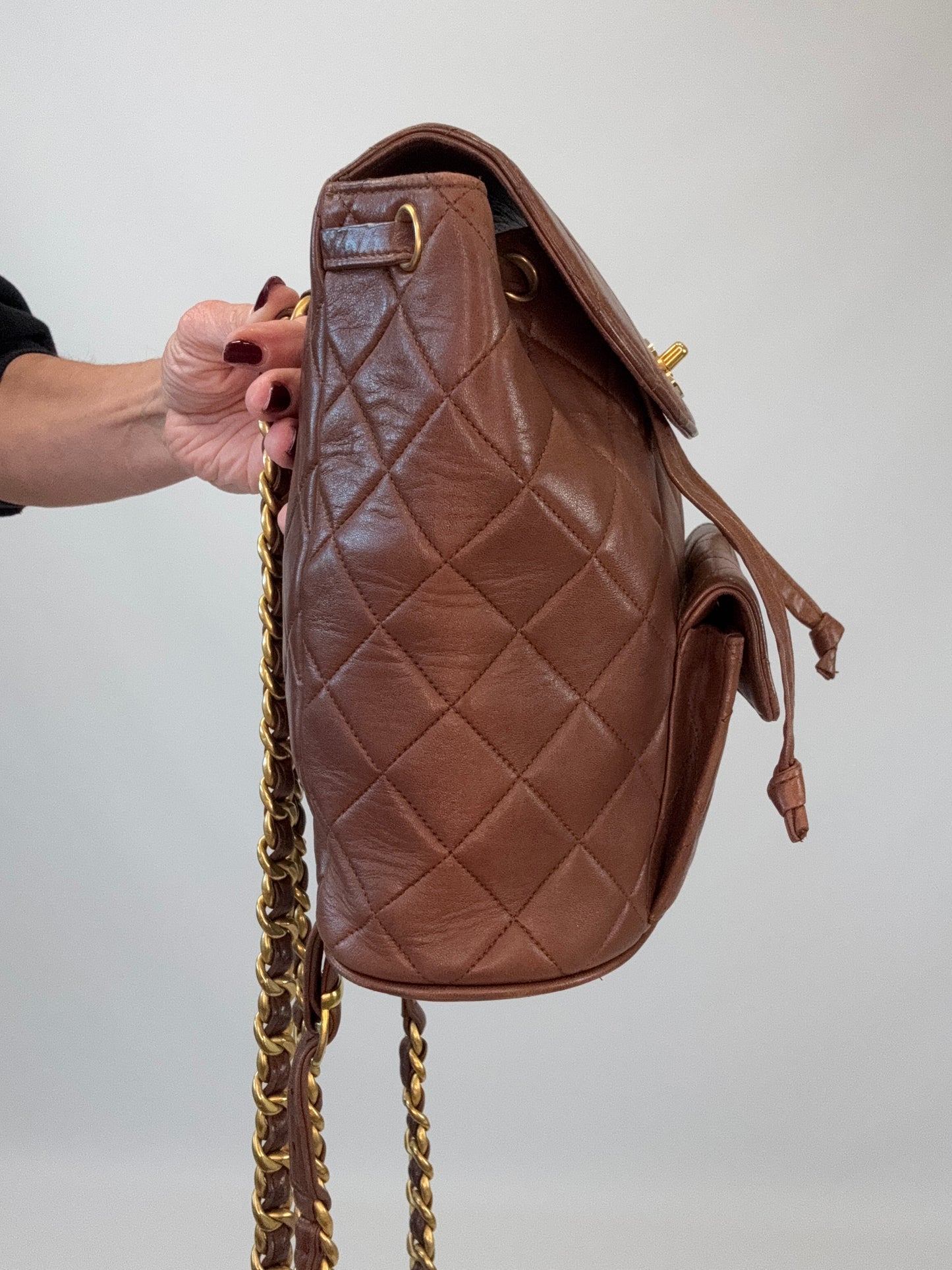 Chanel Vintage CC Duma Backpack -Brown