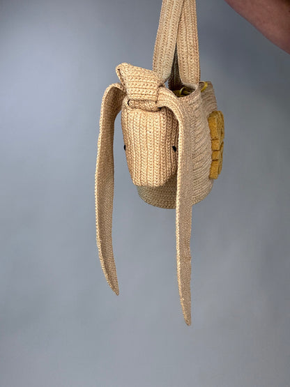 Loewe Small Raffia Bunny Basket Bag