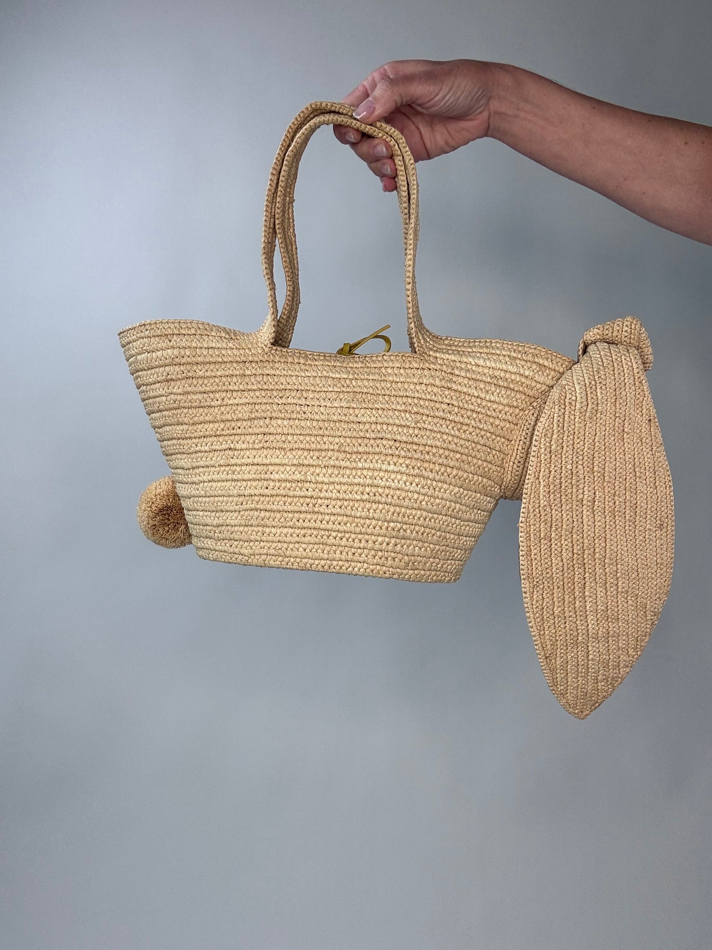 Loewe Small Raffia Bunny Basket Bag
