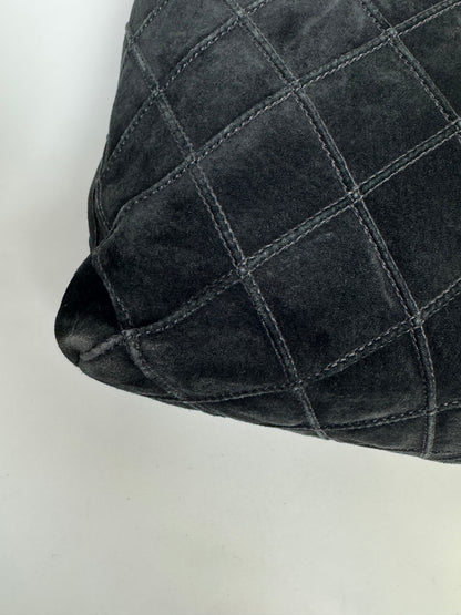 Chanel Vintage Black Quilted Suede Hobo — 2000–2002