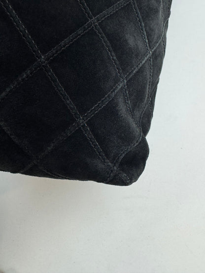 Chanel Vintage Black Quilted Suede Hobo — 2000–2002