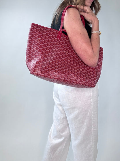 Goyard Goyardine St Louis PM Deep Red With Pouch