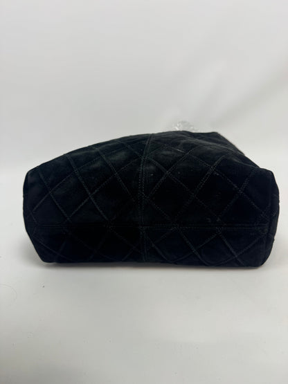 Chanel Vintage Black Quilted Suede Hobo — 2000–2002