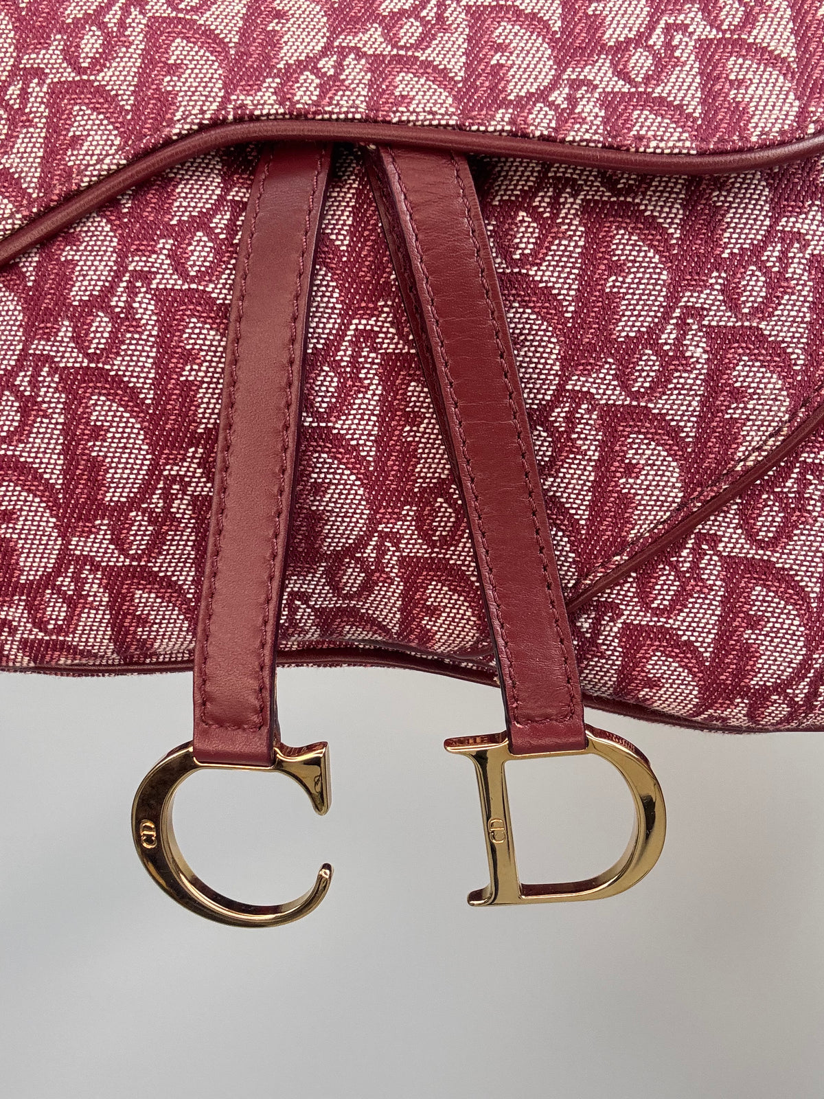 Christian Dior 2002 Burgundy Oblique Saddle Bag