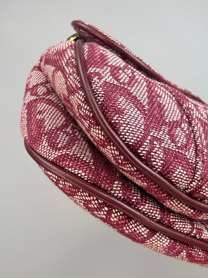 Christian Dior 2002 Burgundy Oblique Saddle Bag